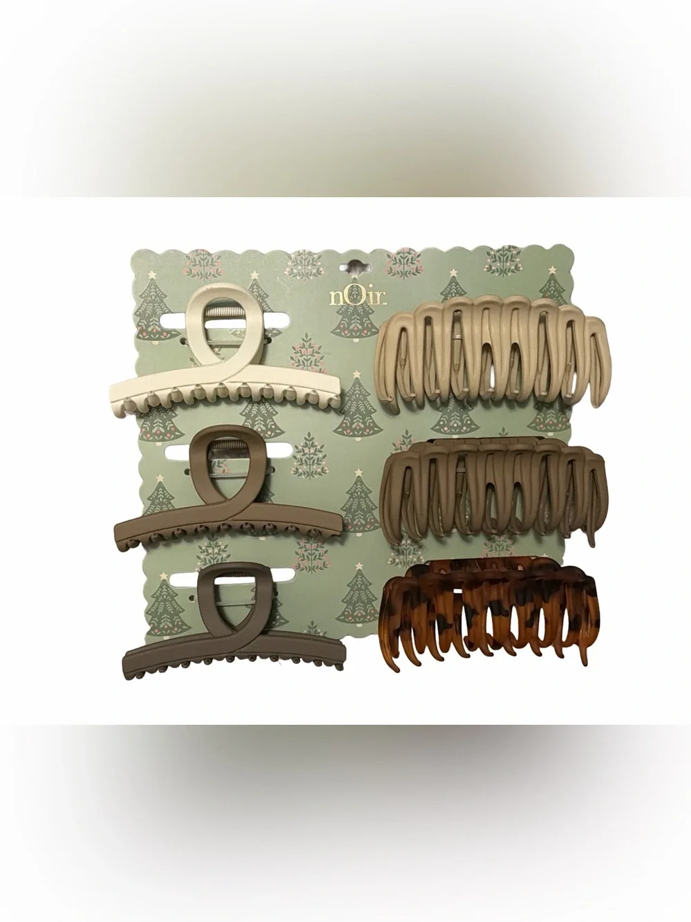 nOir Jewelry Set it 6 Neutral Hair Claw Set Tortoise shell, Brown, & Beige, NWT